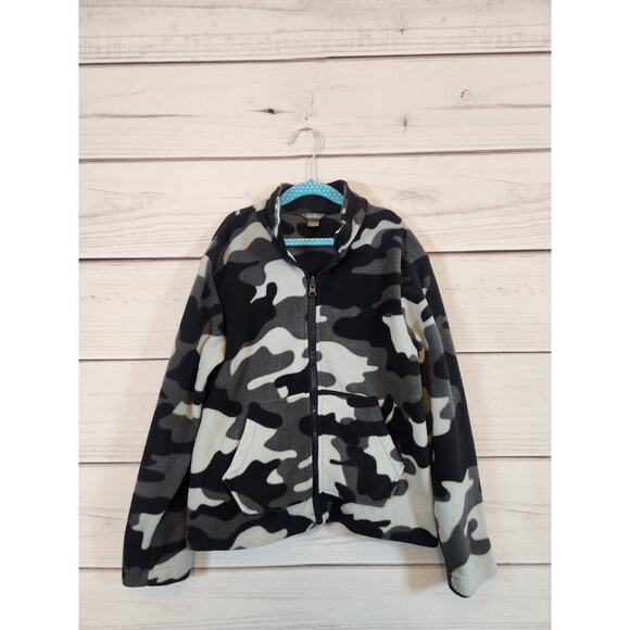 Eddie Bauer Kids Boys Black Gray Camouflage Full Zip Long Sleeve Jacket Sz Small - Picture 1 of 6